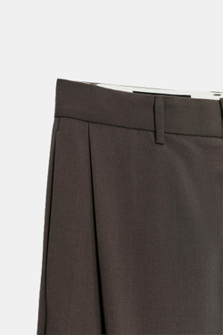 ZARA БРЮКИ СО СКЛАДКАМИ, СВИНЦОВЫЙ