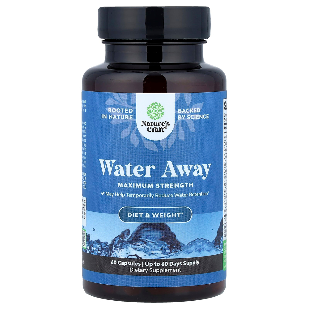 Nature's Craft, Water Away, максимальная эффективность, 60 капсул