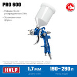 ЗУБР PRO 600, HVLP, 1.7 мм, пневматический краскопульт с верхним бачком, Профессионал (06563-1.7)