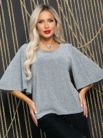 Блуза праздничная Ты ослепляешь! (серебро) Б16475-1М LT Collection