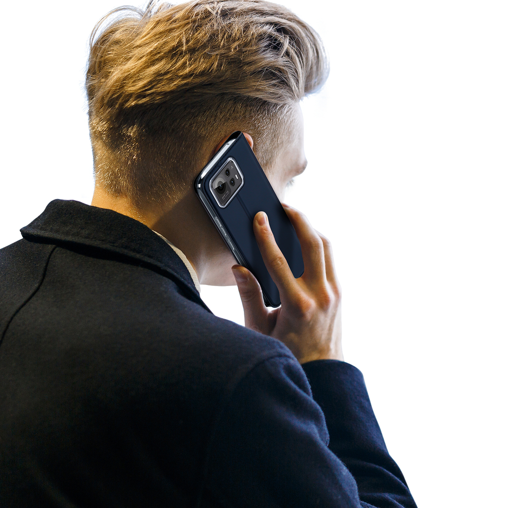 Чехол книжка из PU кожи синего цвета от Dux Ducis для смартфона ASUS Zenfone 12 Ultra, серия Skin Pro Series Case
