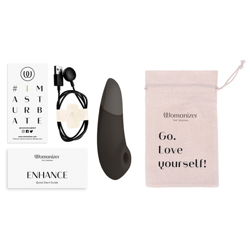 Черный бесконтактный клиторальный вибростимулятор Womanizer Enhance Black WZSN1SG9