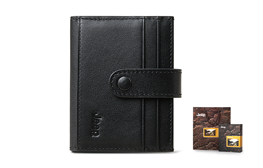 Jeep Cow Leather Wallet Regular Men"s Black