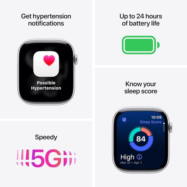 Умные часы Apple Watch Series 11 46 мм из титана натурального цвета, миланский сетчатый браслет натурального цвета (S/M)