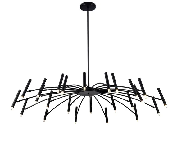 Люстра подвесная светодиодная NewRgy D2122-DW-24 BLACK, 24×10 Вт, чёрная