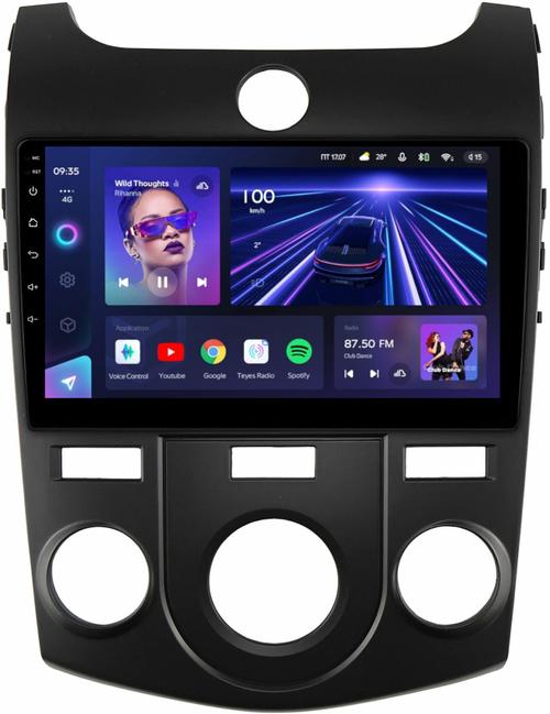 Магнитола для KIA Cerato 2 2008-2013 (кондиционер, рамка черная) - Teyes CC3 на Android 10, Быстрая, QLED, CarPlay, 4G SIM-слот