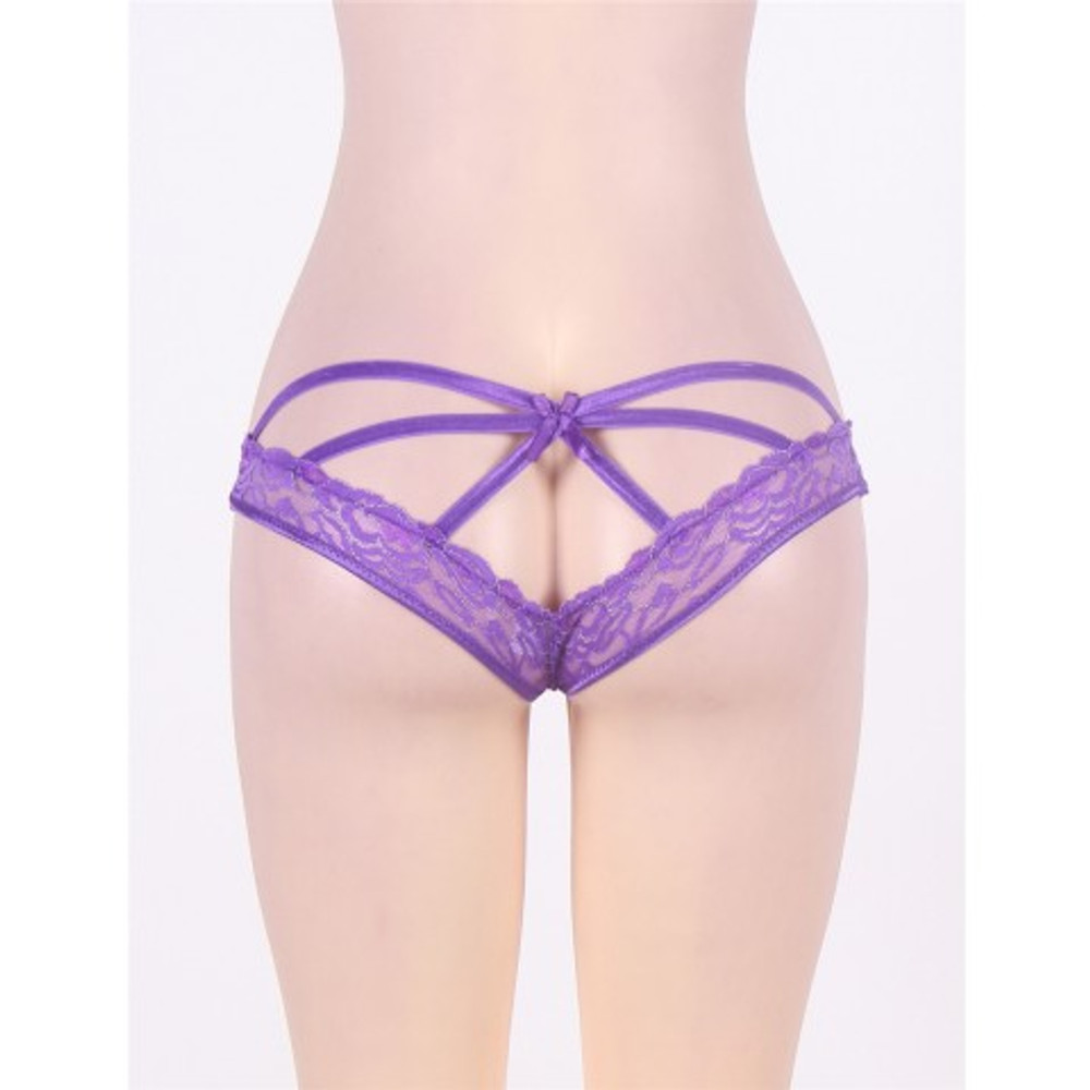 Стринги с доступом Purple Bow, 2XL