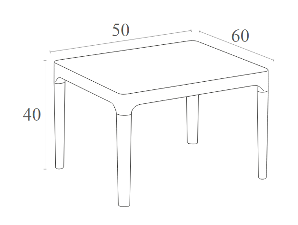 Столик пластиковый журнальный, Siesta Contract Sky Side Table, белый