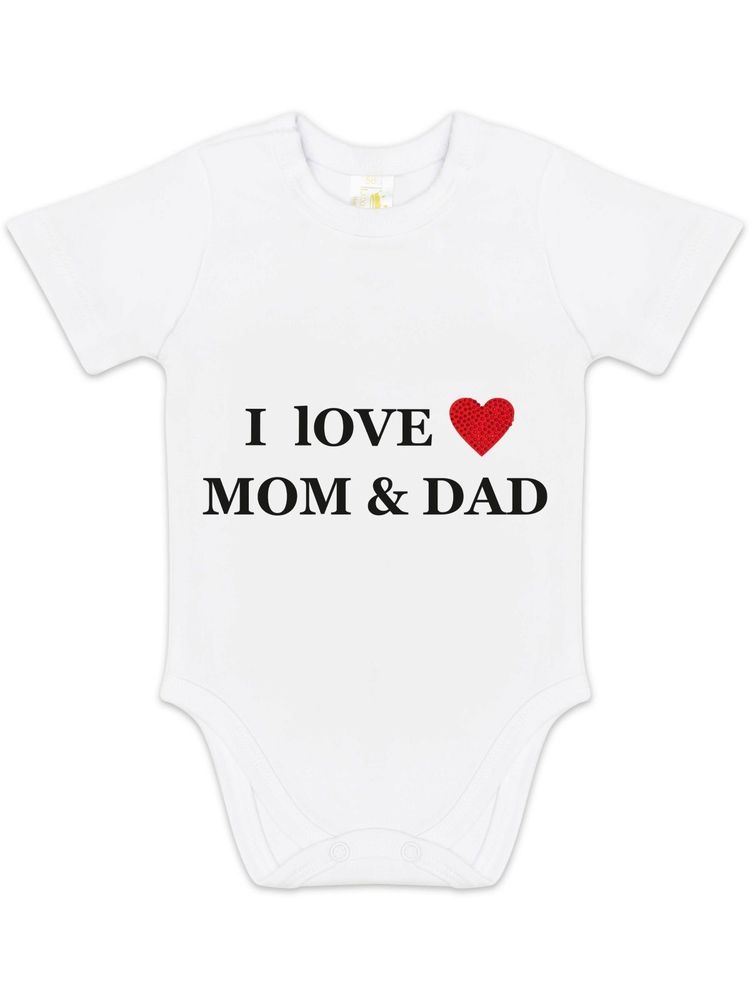 Боди с коротким рукавом "I Love Mom and Dad"
