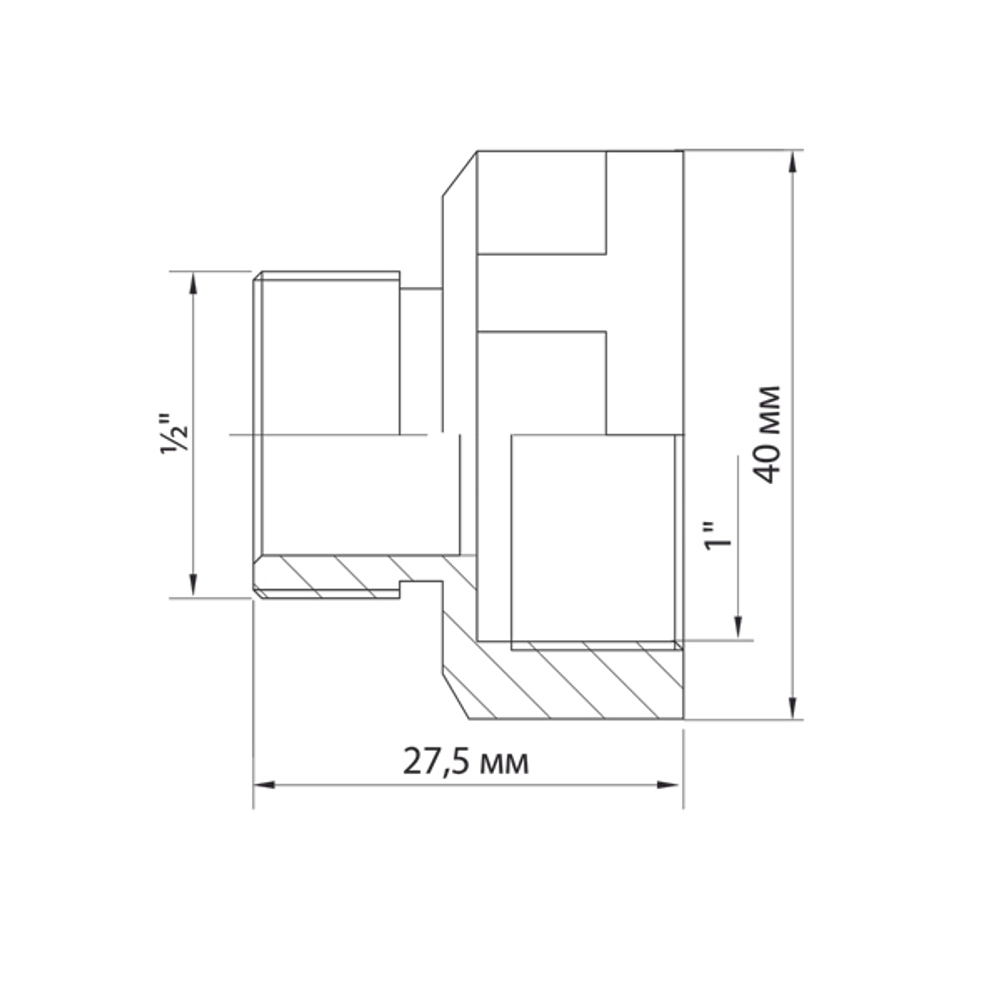Переходник 1'' - 1/2'' вн/нар VRT® никель
