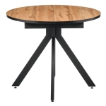 Стол Bradex Home Rudolf круглый раскладной 90-120x90x75см, Дуб Вотан, чёрный