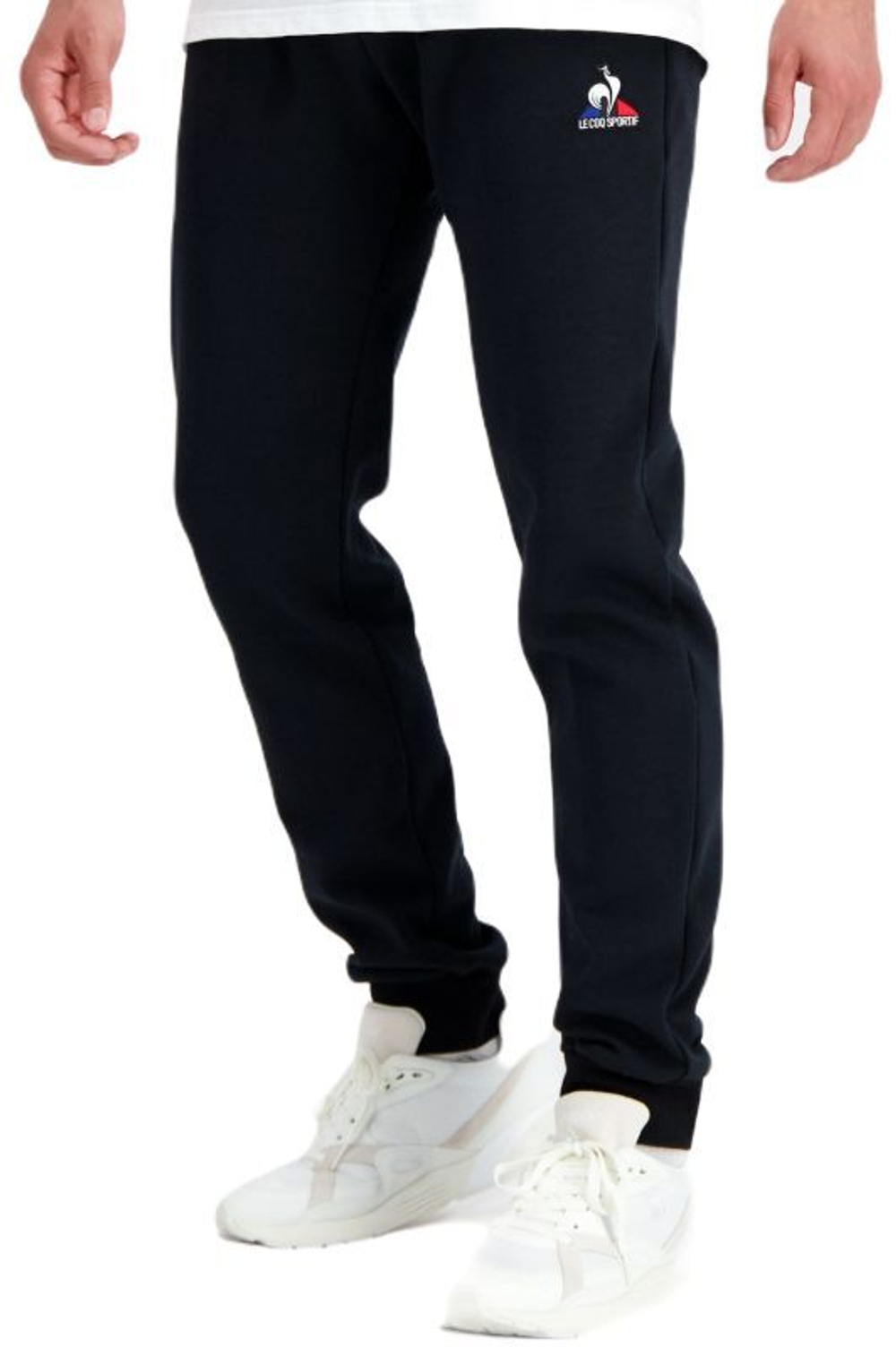 Мужские теннисные штаны Le Coq Sportif ESS Pant Slim N°1 SS23 - черный