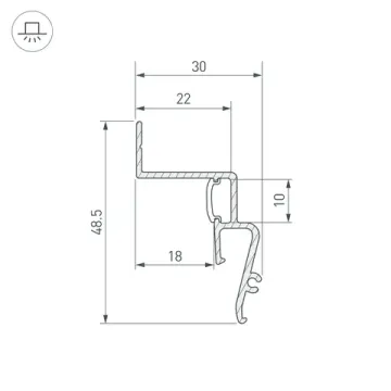 Профиль 2м 042559 белый STRETCH-SHADOW-2000 WHITE (A2-CONTOUR-PRO) Arlight