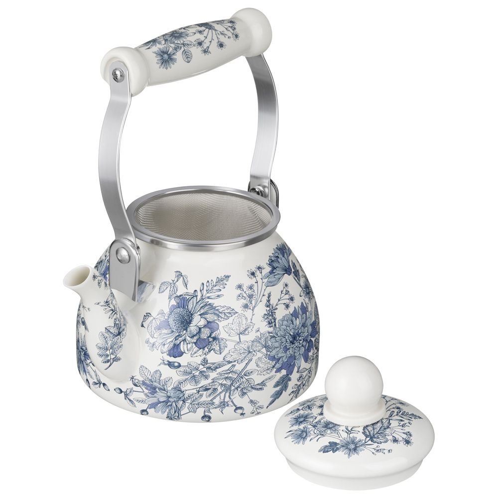 ЧАЙНИК AGNESS ЭМАЛИРОВАННЫЙ СО СЪЕМНЫМ ФИЛЬТРОМ ИЗ НЖС СЕРИЯ "ROYAL BLUE", 1,1 Л