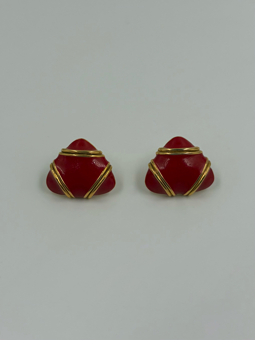 Серьги с красной эмалью Napier