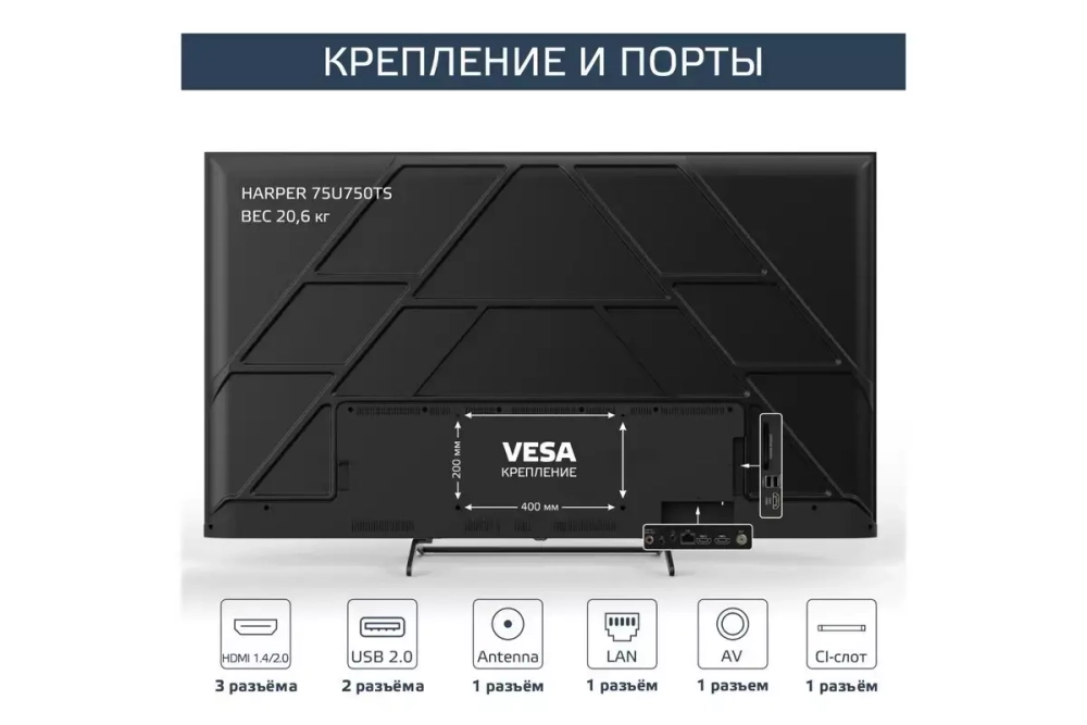 Телевизор Harper 75U750TS
