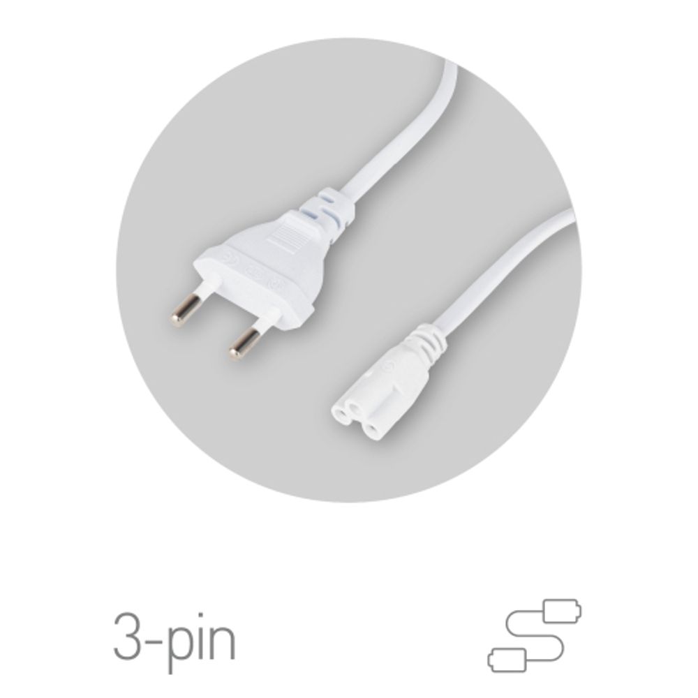 Кабель питания для линейного светильника ЭРА FTS-C5-plug-1,5 1,5 м с выключателем коннектор IEC C5 | Аксессуары для фито светильников