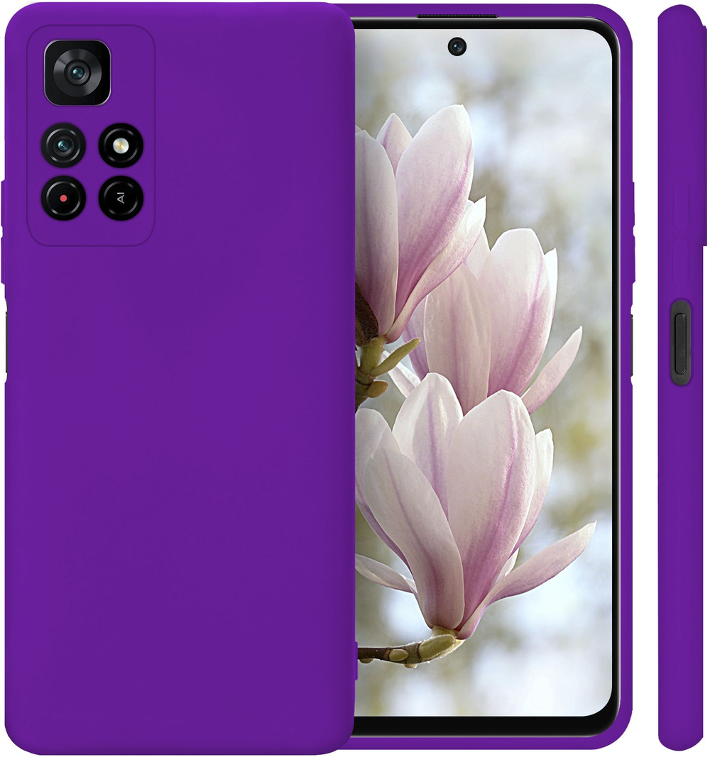 Мягкий Soft Touch чехол из силикона для XIAOMI POCO M4 PRO 5G и REDMI NOTE 11S 5G с бархатной подкладкой