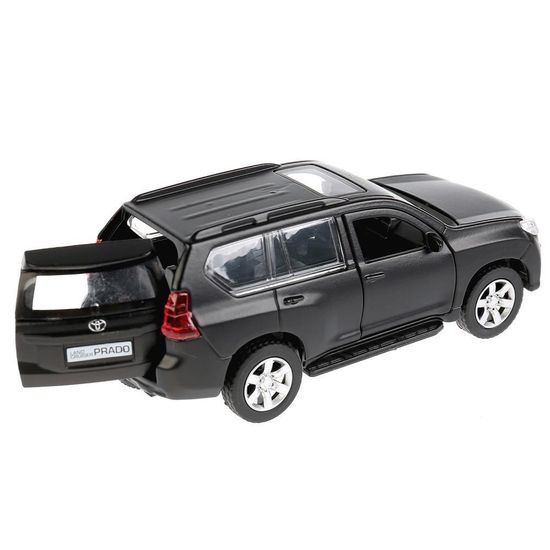 Машина металл TOYOTA PRADO матовая 12 см, двери, багаж, инерц, черный, кор. Технопарк