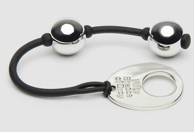Серебристые шарики Inner Goddess Mini Silver Pleasure Balls 85g на черном силиконовом шнурке (Цвет: серебристый с черным)