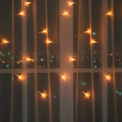 Гирлянда электрическая "Бахрома", 3*0,5*0,7м, 96 LED, свечение шампань, прозрачный ПВХ, коннектор, 2