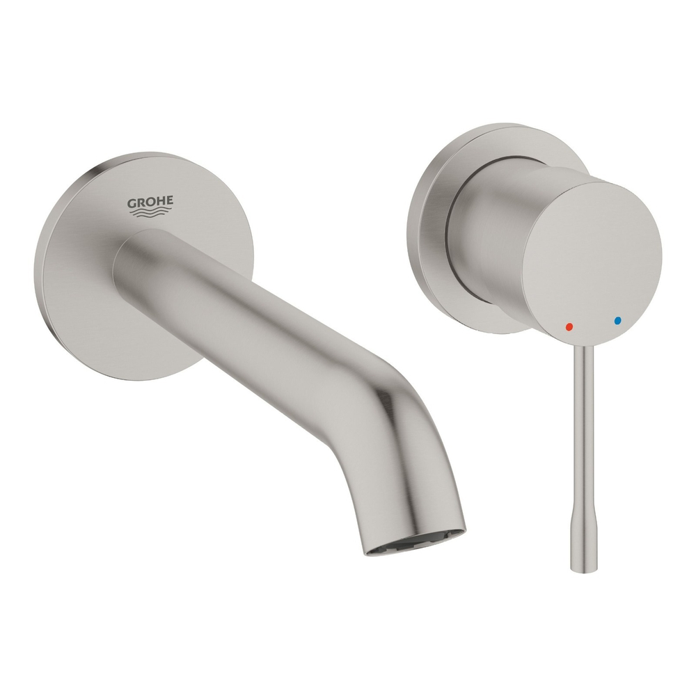 Внешняя панель смесителя GROHE Essence New для раковины, настенный монтаж, на два отверстия, суперсталь (19408DC1)