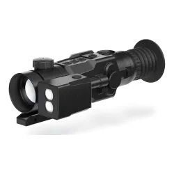 Тепловизионный прицел Dedal-T2.385 Hunter LRF (с дальномером) - вид спереди слева, открытый объектив