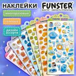 Наклейки гелевые "Аппетитное ассорти", 17,5х9 см, ассорти 6 видов, FUNSTER (ФАНСТЕР), 666083