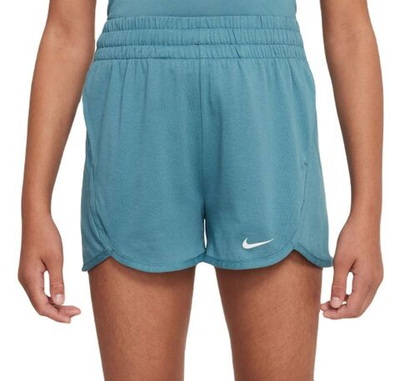 Шорты для девочки теннисные Nike Dri-Fit Breezy High-Waisted Training Shorts - mineral teal/white