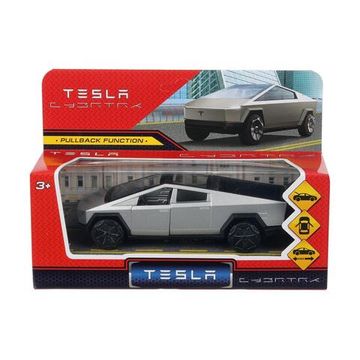 Машина металл tesla cybertruck 13,7см, дв,инер, серебристый