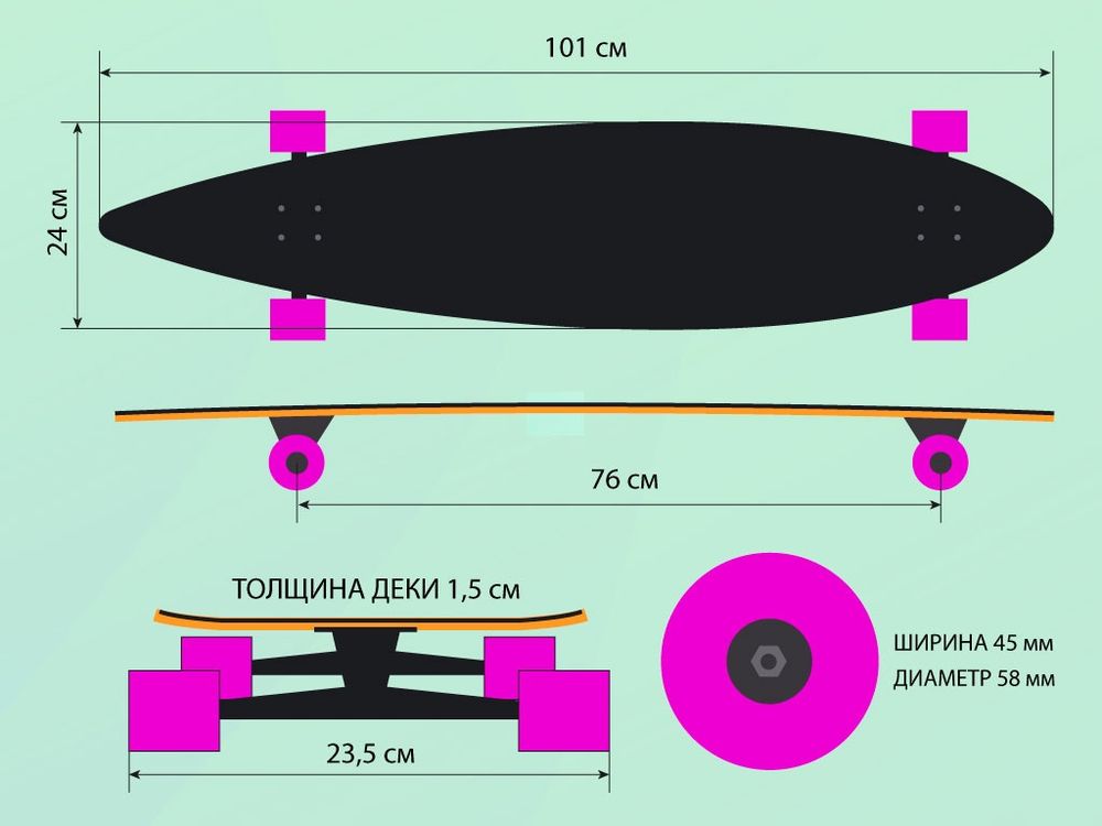Лонгборд круизный :WX-105  (волк)
