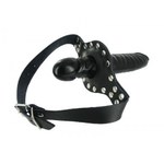 Кляп со страпоном Ride Me Mouth Strict Leather, черный, 12 см