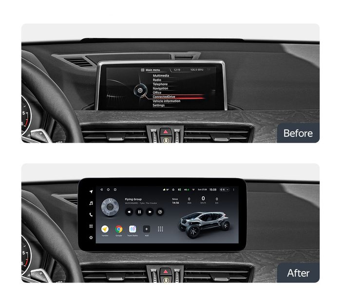 Магнитола для BMW X1 F48 2015-2017 NBT - Teyes LUX ONE 360 монитор 12.3" 2K QLED на Android 10, Быстрая, CarPlay, 4G SIM-слот, 4 камеры в комплекте