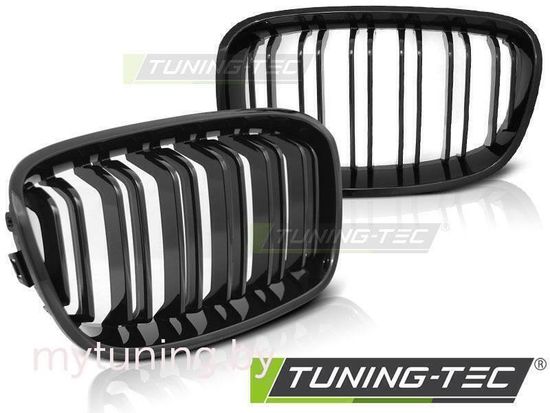 Решетка (ноздри) радиатора GLOSSY BLACK DOUBLE BAR M-LOOK для BMW 1 F20 F21