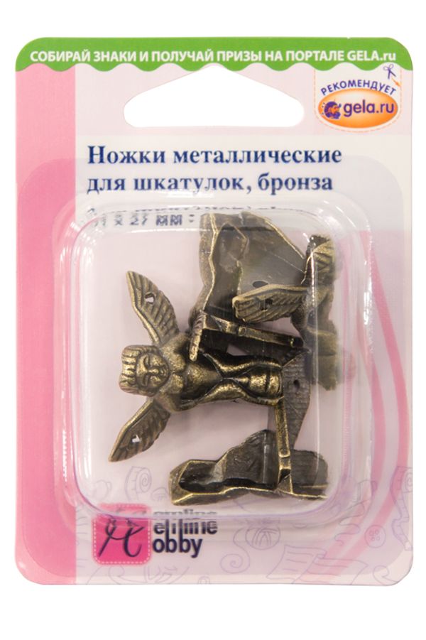 Ножки для шкатулок, 31х27 мм, 4 шт, бронза, Hemline