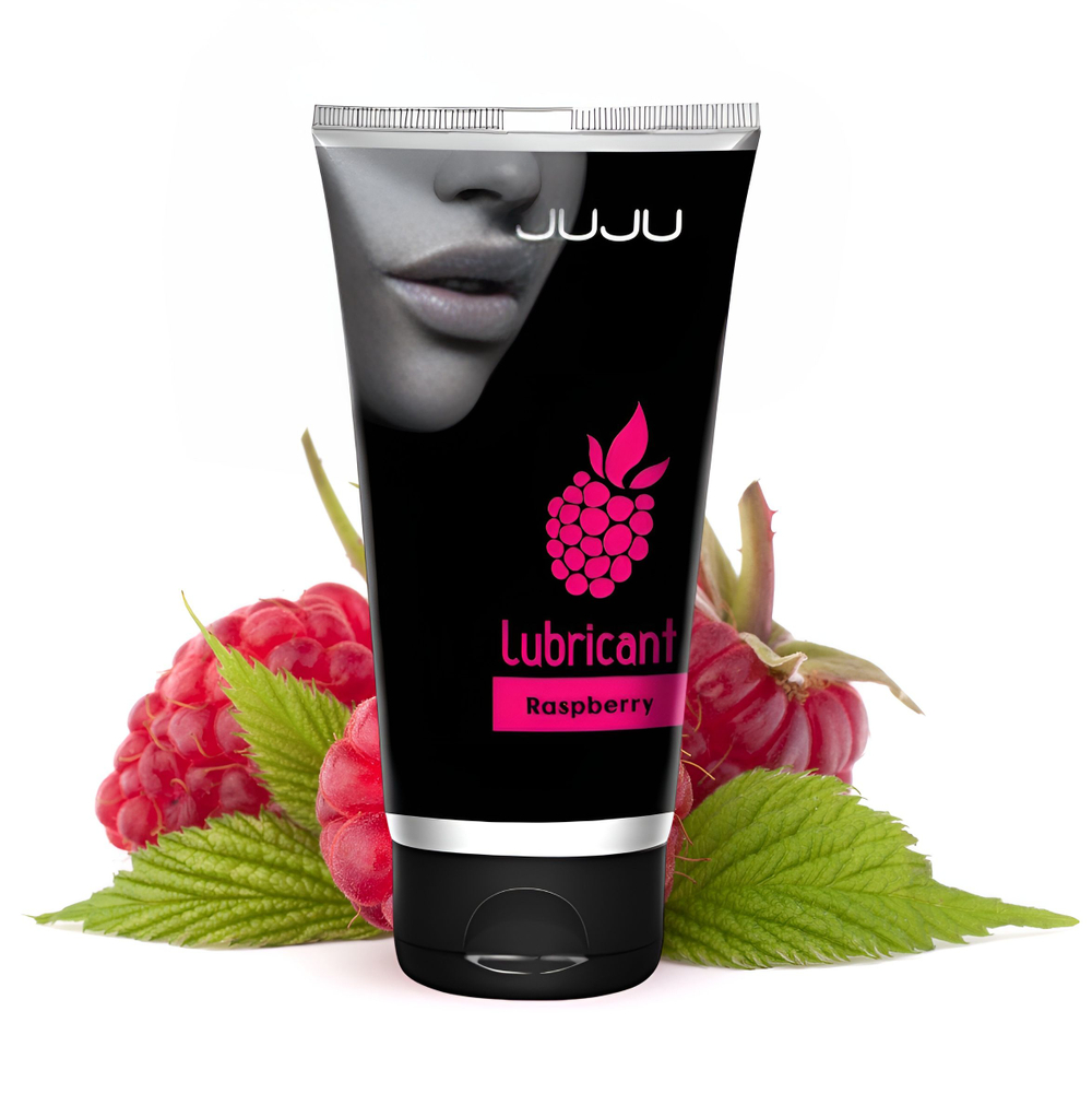Съедобный лубрикант JUJU Raspberry с ароматом малины - 50 мл.