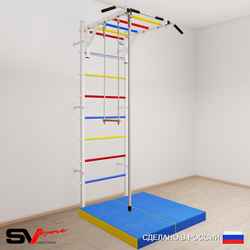 Шведская стенка Sv Sport 5354 (Турник рукоход/Канат/Трапеция/Мат 1м)