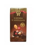 Темный шоколад "Клюква и миндаль" 200гр