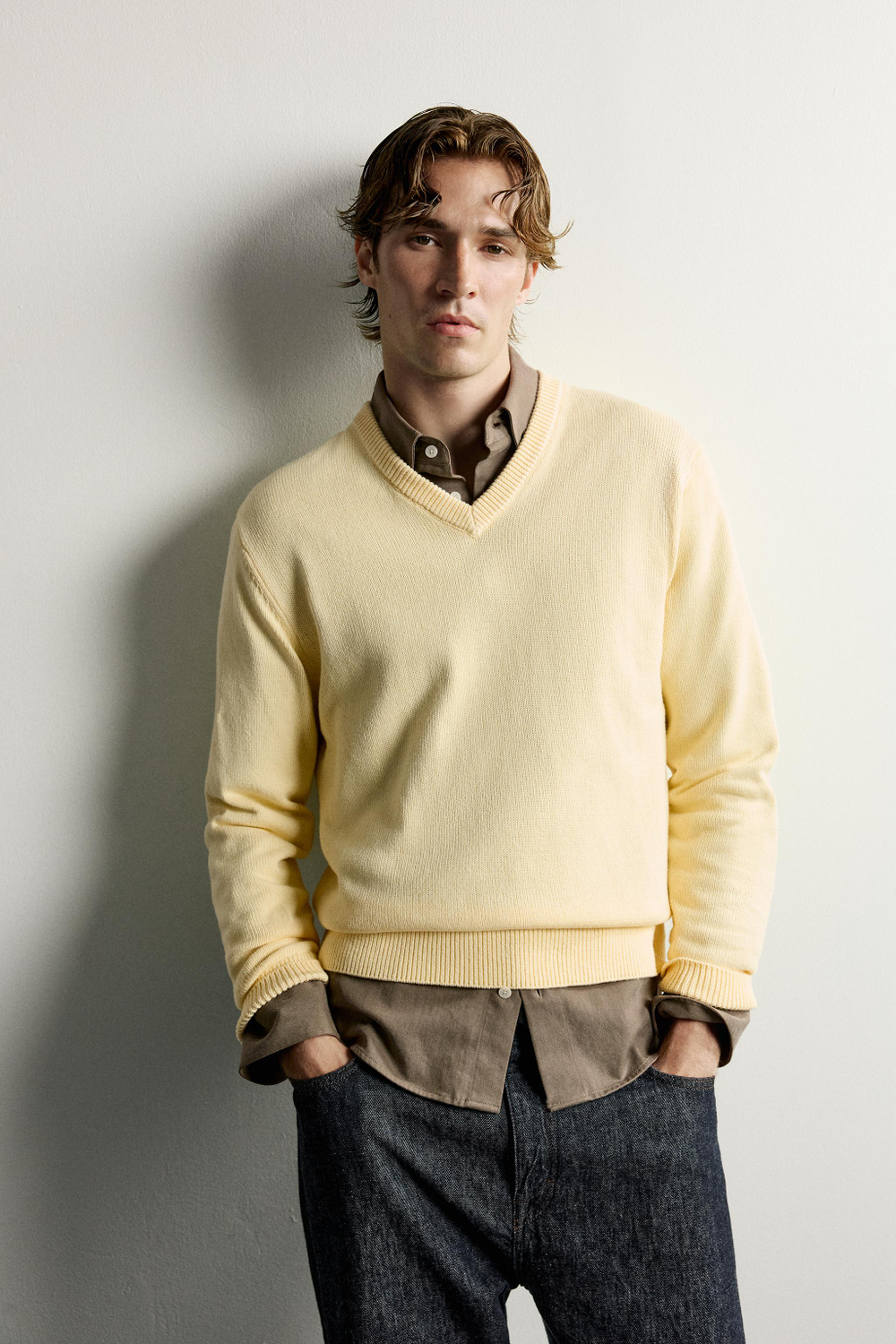 СВИТЕР RELAXED FIT С V-ОБРАЗНЫМ ВЫРЕЗОМ — ZARA
