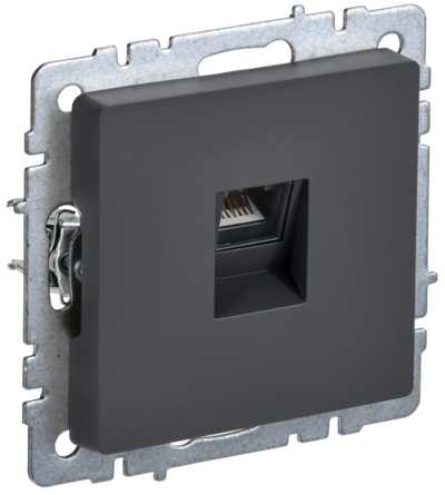 BRITE Розетка компьютерная RJ45 кат.5E РК10-БрГ графит IEK