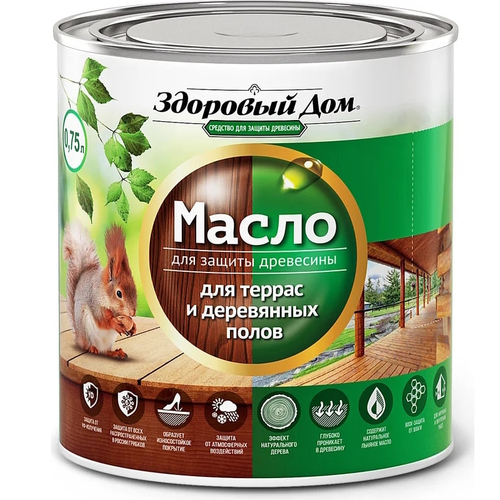 Масло д/террас и дерев.полов  Здоровый Дом  Махагон  0,75л