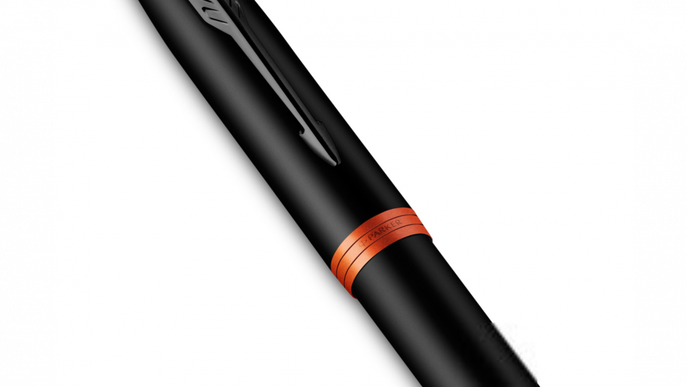 Перьевая ручка Parker IM Vibrant Rings Flame Orange, перо:F/M, цвет чернил: blue, в подарочной упаковке.
