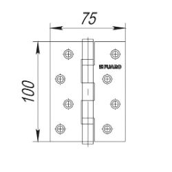 Петля дверная универсальная FUARO 2BB 100x75x2,5 SN мат.никель /18813/ (1 шт)