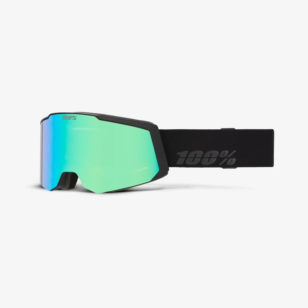 Горнолыжная маска 100% Snowcraft S / Black / Hiper Green Mirror Lens / на узкое лицо