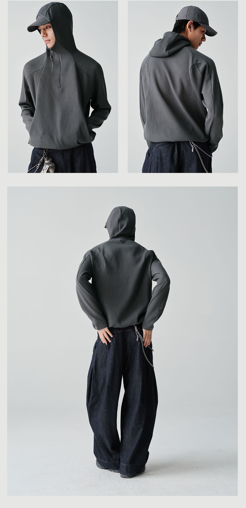 Худи Nothomme BlueMonte Half-zip Waffle графит