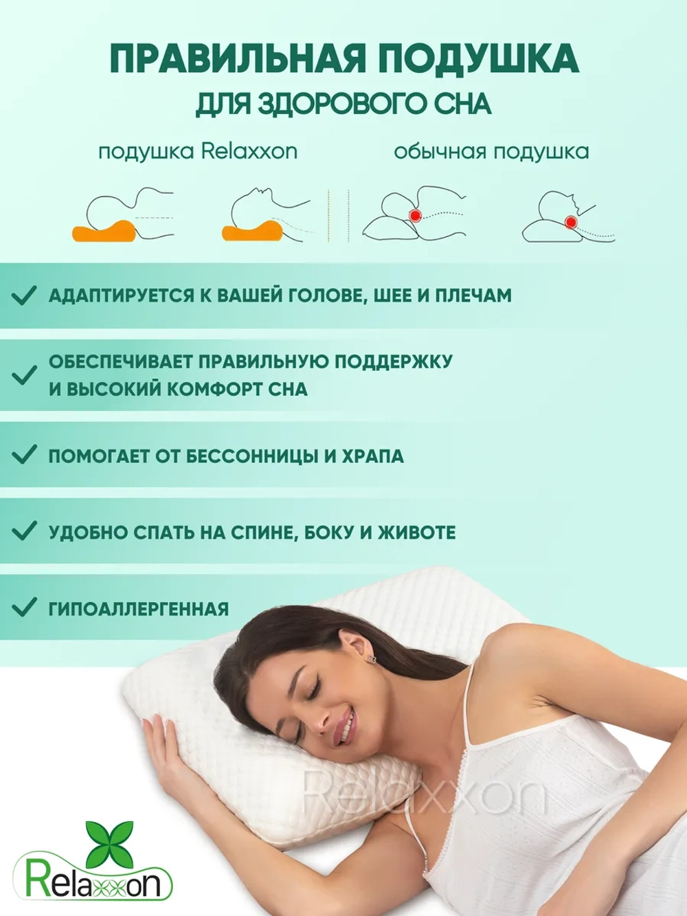 Анатомическая подушка Cloud с эффектом памяти, высота 12 см