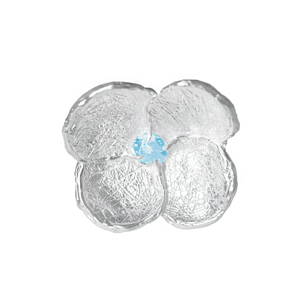 Кольцо Крупный цветок, голубой фианит / Extra Big Blue Flower