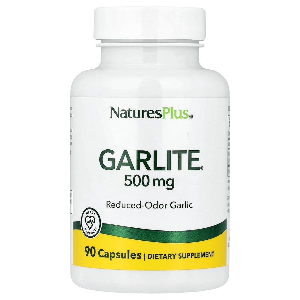 NaturesPlus, Garlite®, 500 мг, 90 капсул