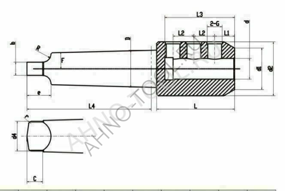Оправка для корпусных сверл MTA5-SLA40-105 ACCKee