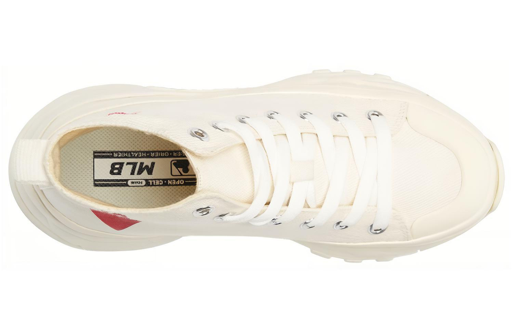 MLB Chunky High Slip Resistant, Abrasion Resistant, Breathable High top Canvas Shoes Unisex White Red